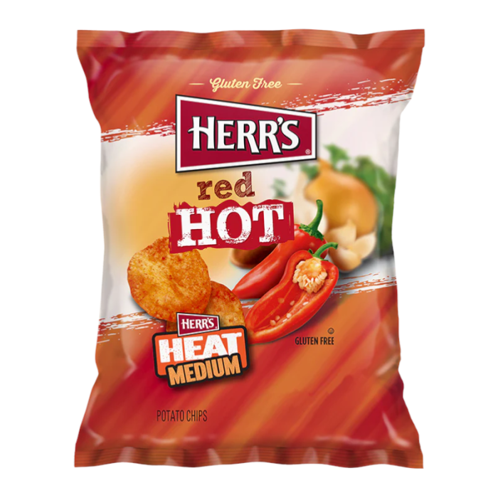 Herr's Red Hot Potato Chips 28g