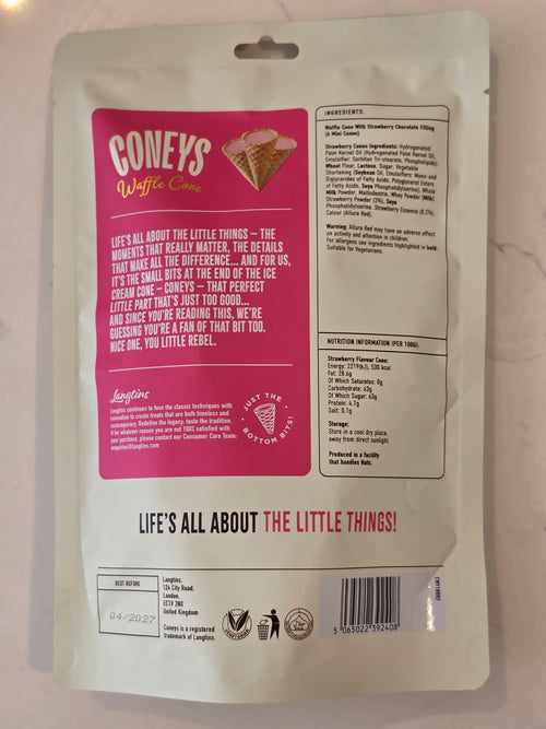 Coneys Wafer Strawberry 63g Bag